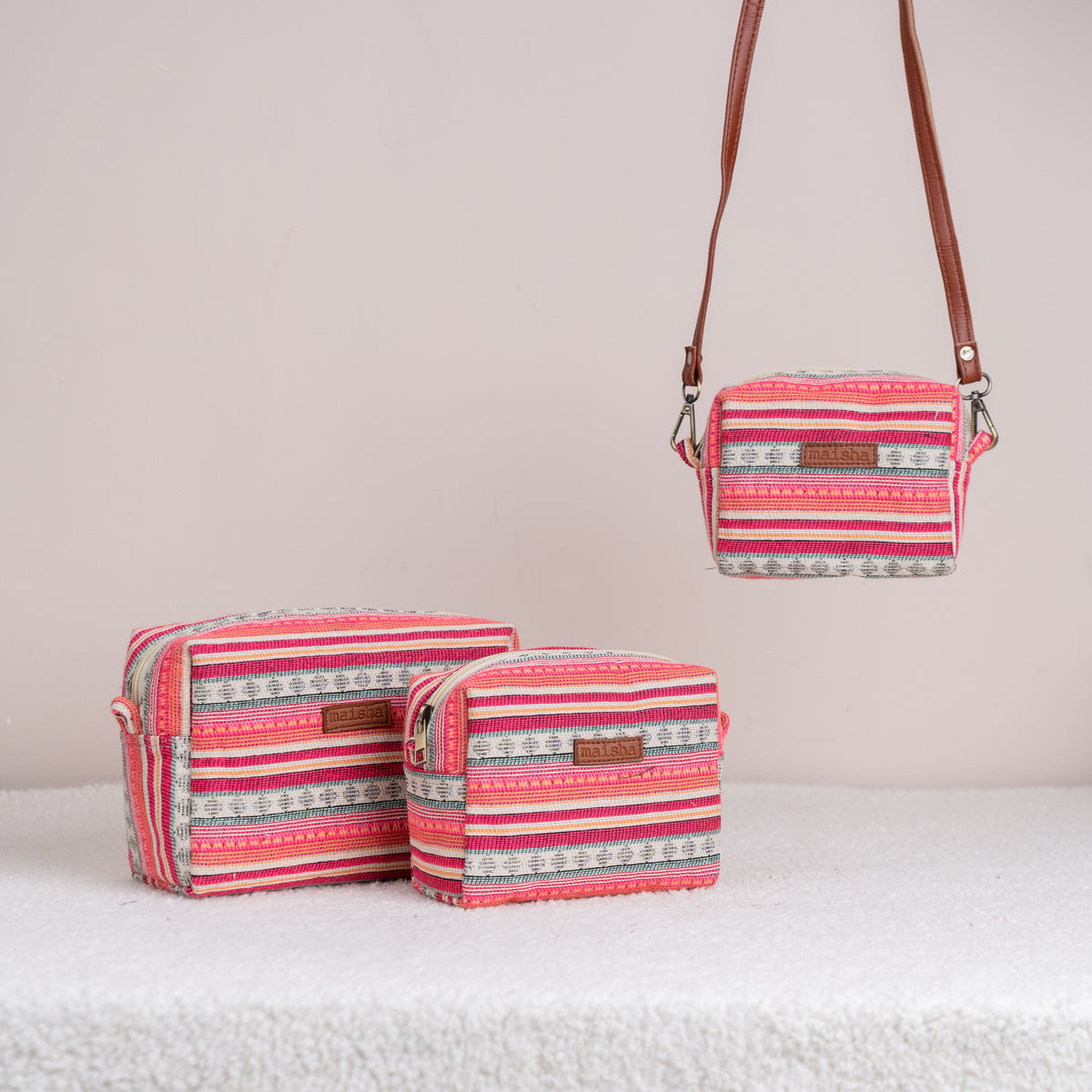 Boho Blush Essential Pouch Set of 3 detail