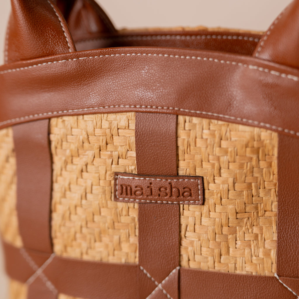 Brown Sugar Raffia Bag
