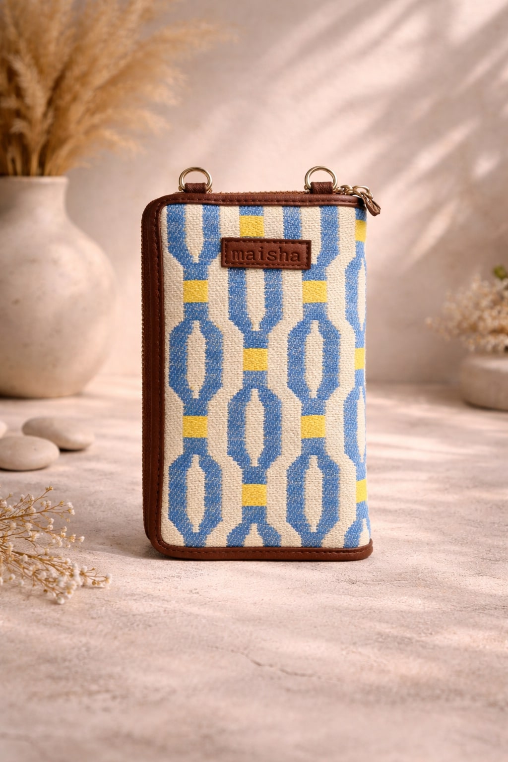Blue Loom Mobile Wallet Sling front view